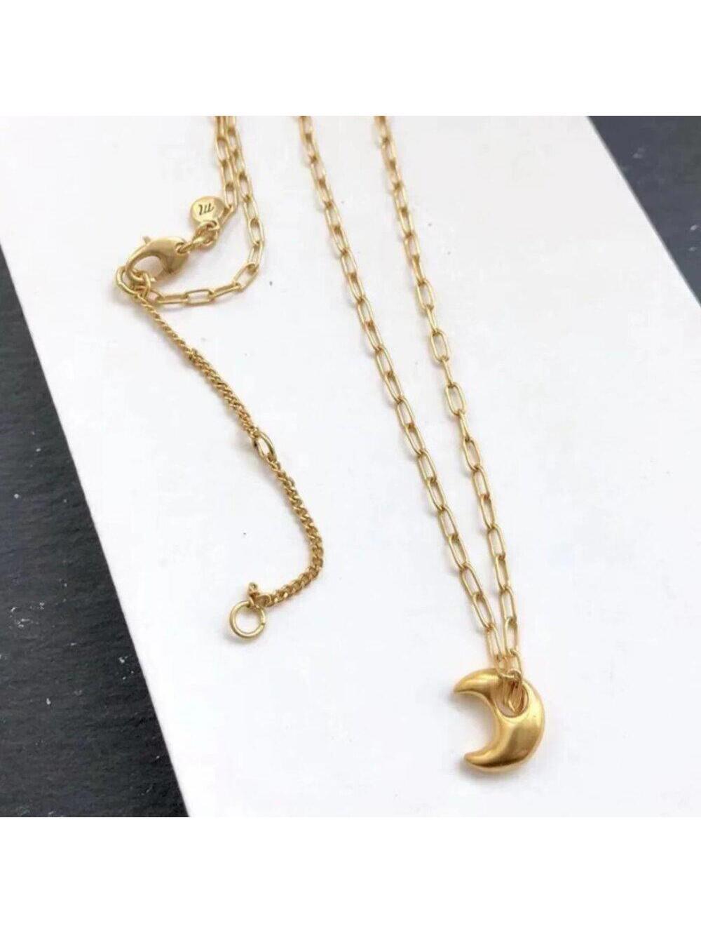 Madewell Puffed Moon Pendant Necklace